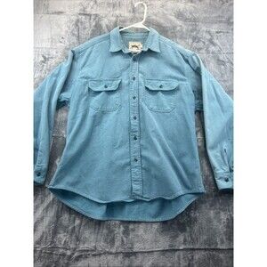 Woolrich Shirt Mens XL Heavy Cotton Green Long Sleeve Button Up Vintage